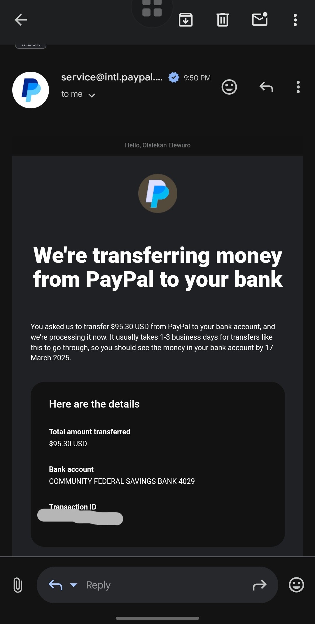 Move from PP to USacct