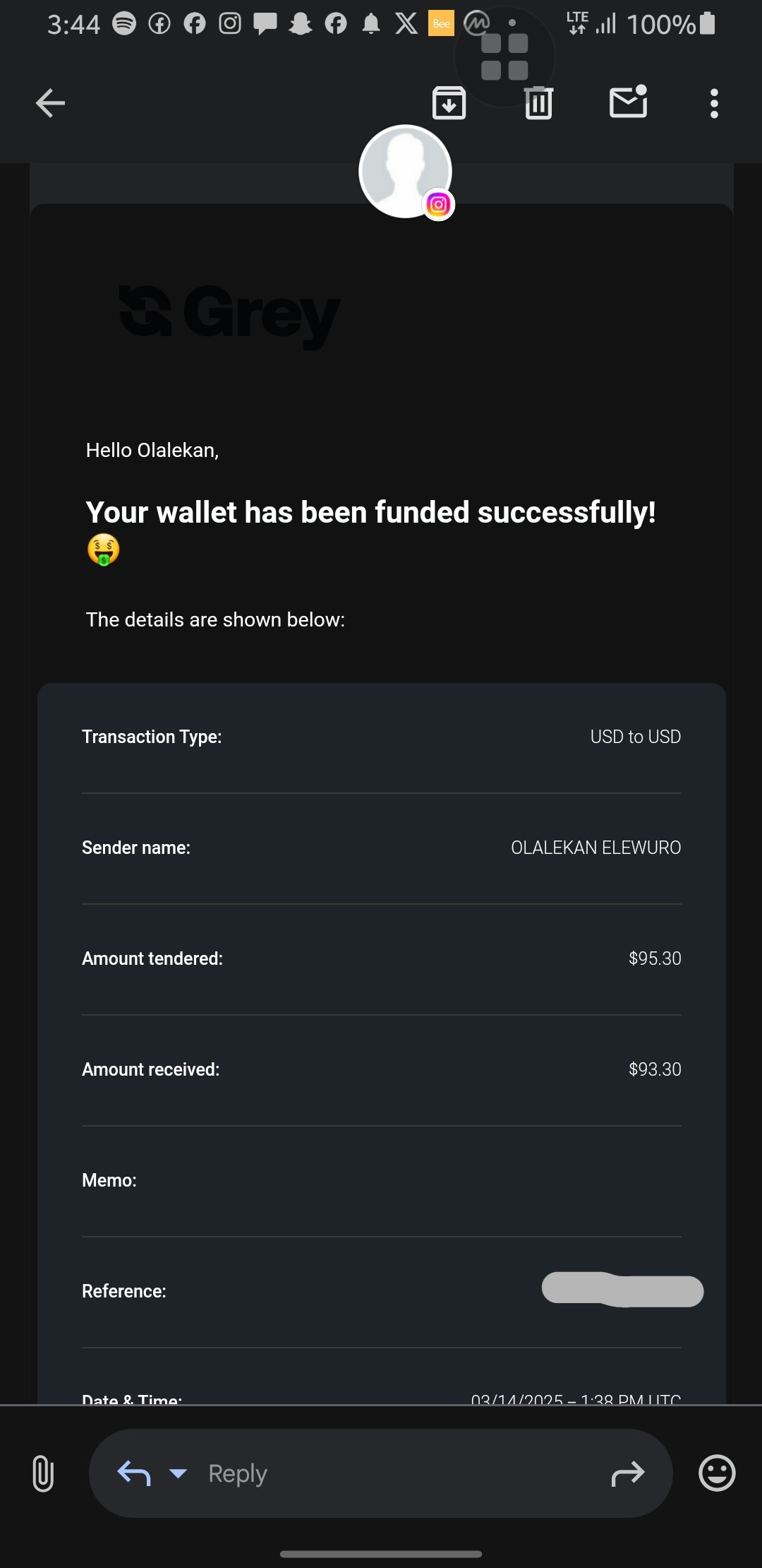 USacct Confirmation